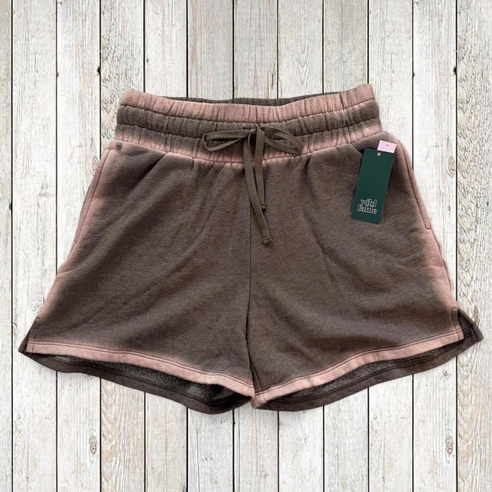 Wild Fable Brown Pink Acid Wash Sweat Shorts Size Small NWT